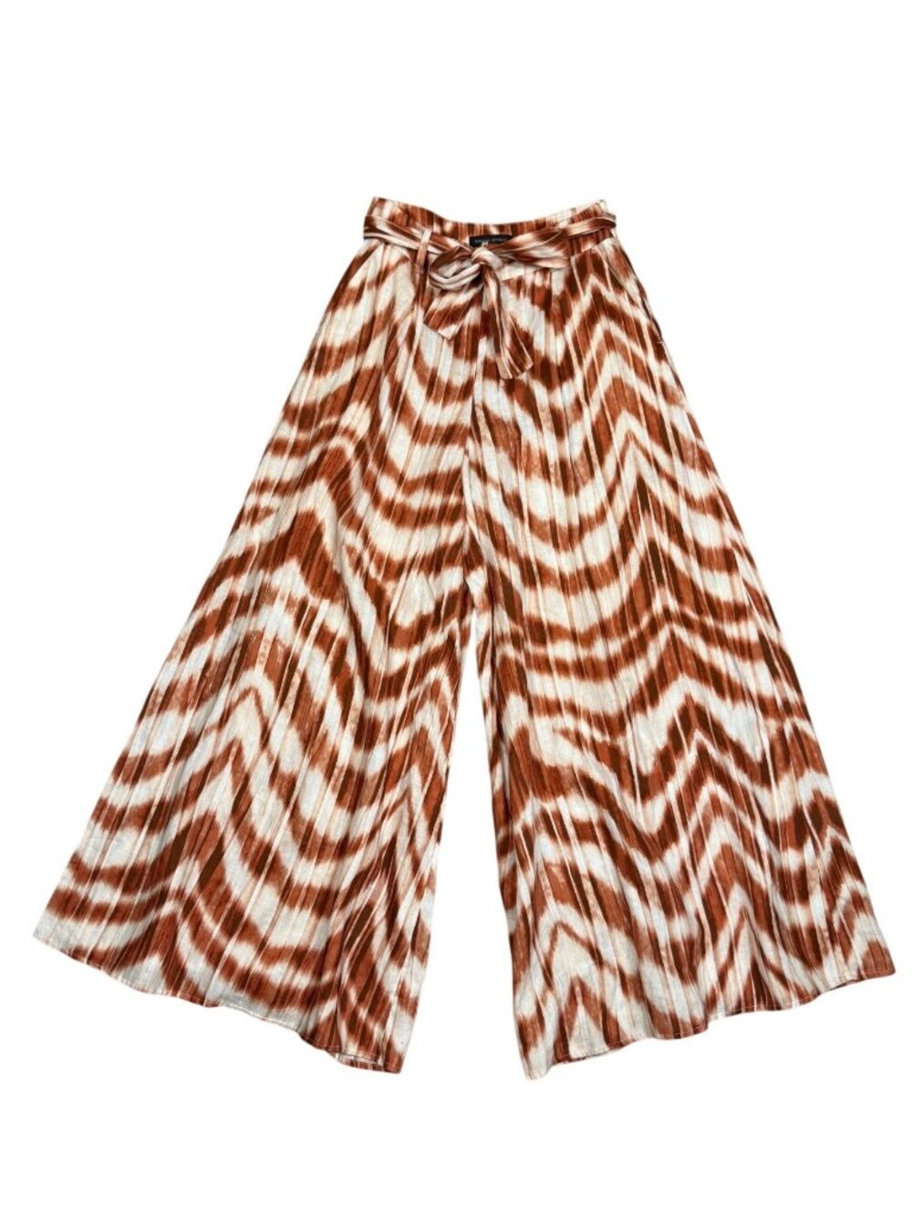Banana Republic Meridian Linen Pants Womens Size 2 Zebra Print Ultra Wide Leg Ti